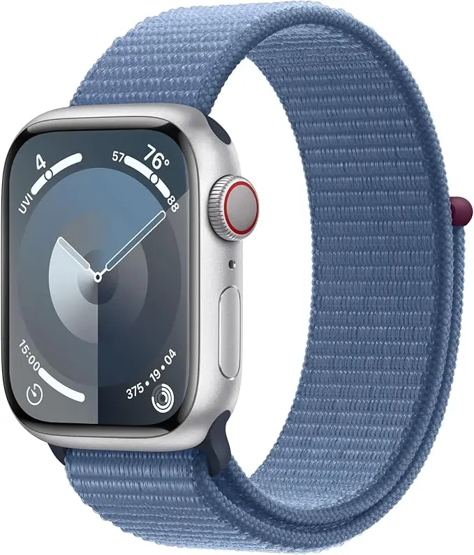 Apple Watch Series 9 - Silver Aluminium / Storm Blue Sport Band - Image 1