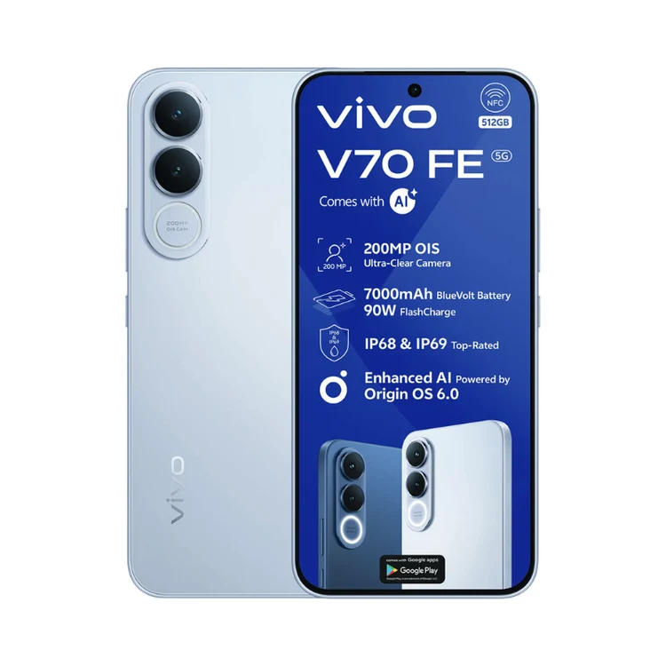 vivo V70 FE Dual Sim - Silver - Image 1