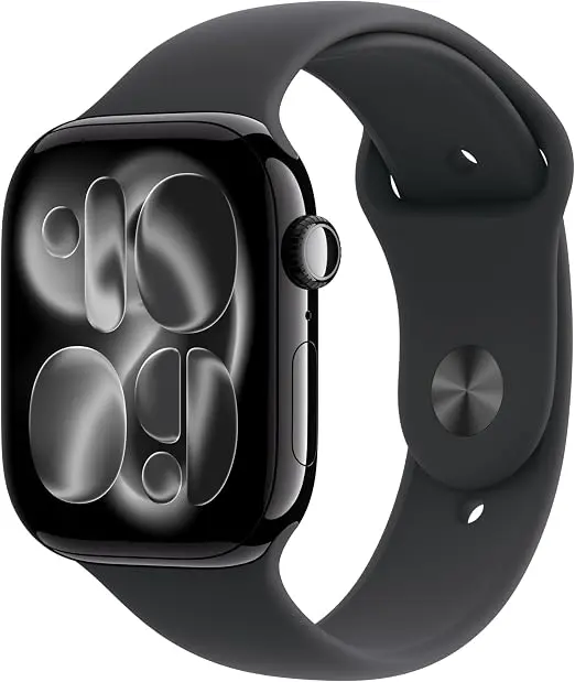 Apple Watch Series 11 46mm GPS - Jet Black Aluminium Case with Black Sport Band M/L