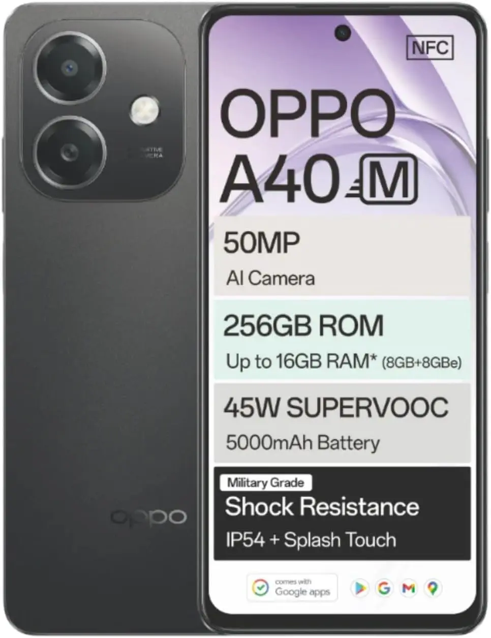 OPPO A40m 256GB - Sparkle Black - Image 3